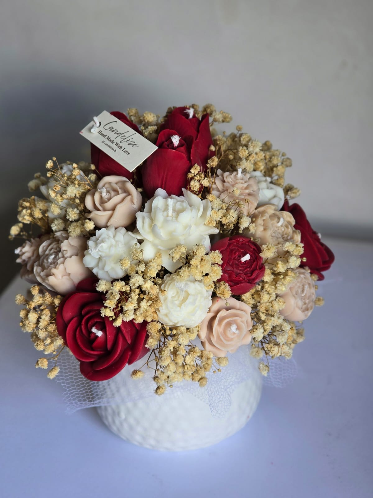Mixed Red Candle Flower Bouquet